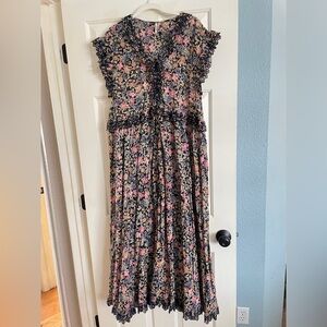 Free people floral size small dress with pockets and slit